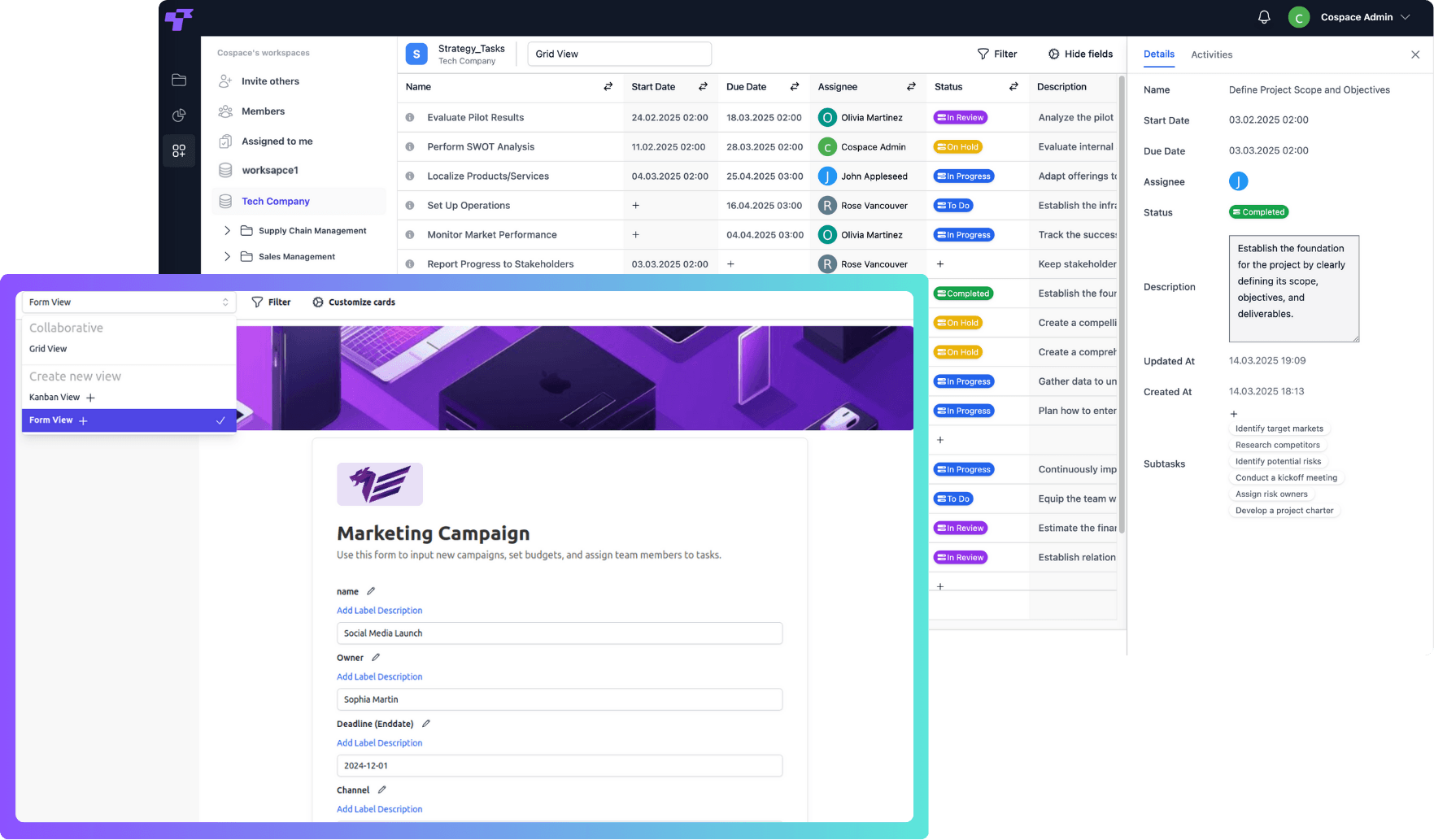 Cospace projects overview